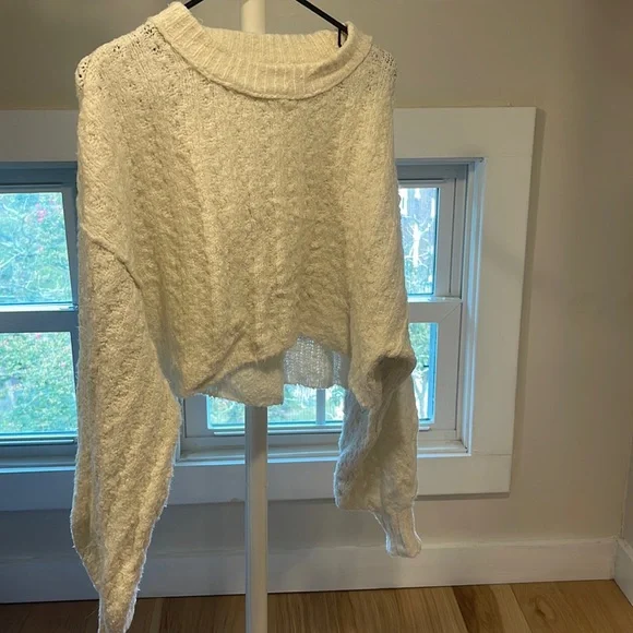 Urban outfitters out from under white knit cropped sweater, size small - Picture 1 of 7